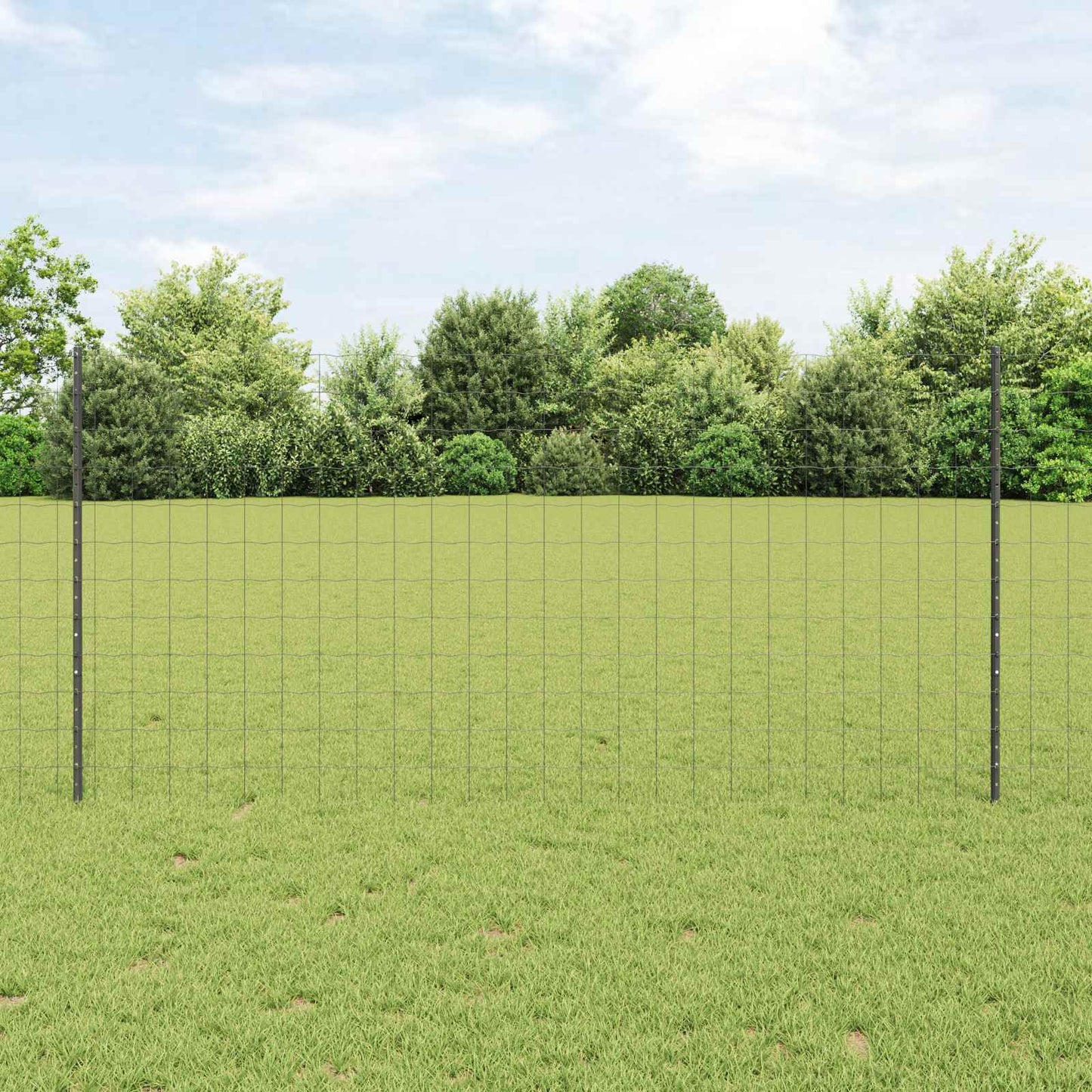 Valla vidaxxl con poste acero gris 1,2 x 10 m