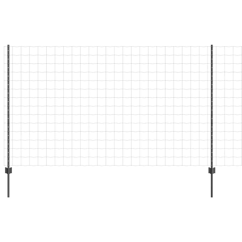 Valla vidaxl con poste gris 1,4 x 10 m acero y PVC