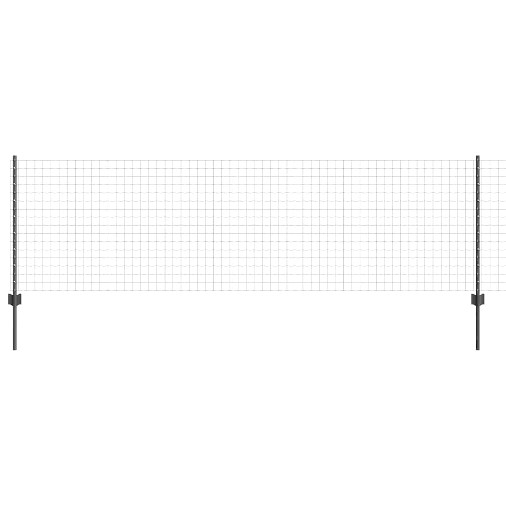 Recinzione Vidaxl con palo grigio 0,8 x 25 m in acciaio e PVC