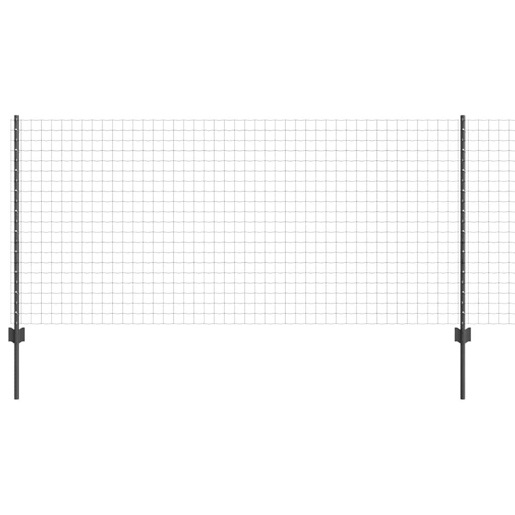 Valla vidaxl con poste gris 1 x 25 m acero y PVC