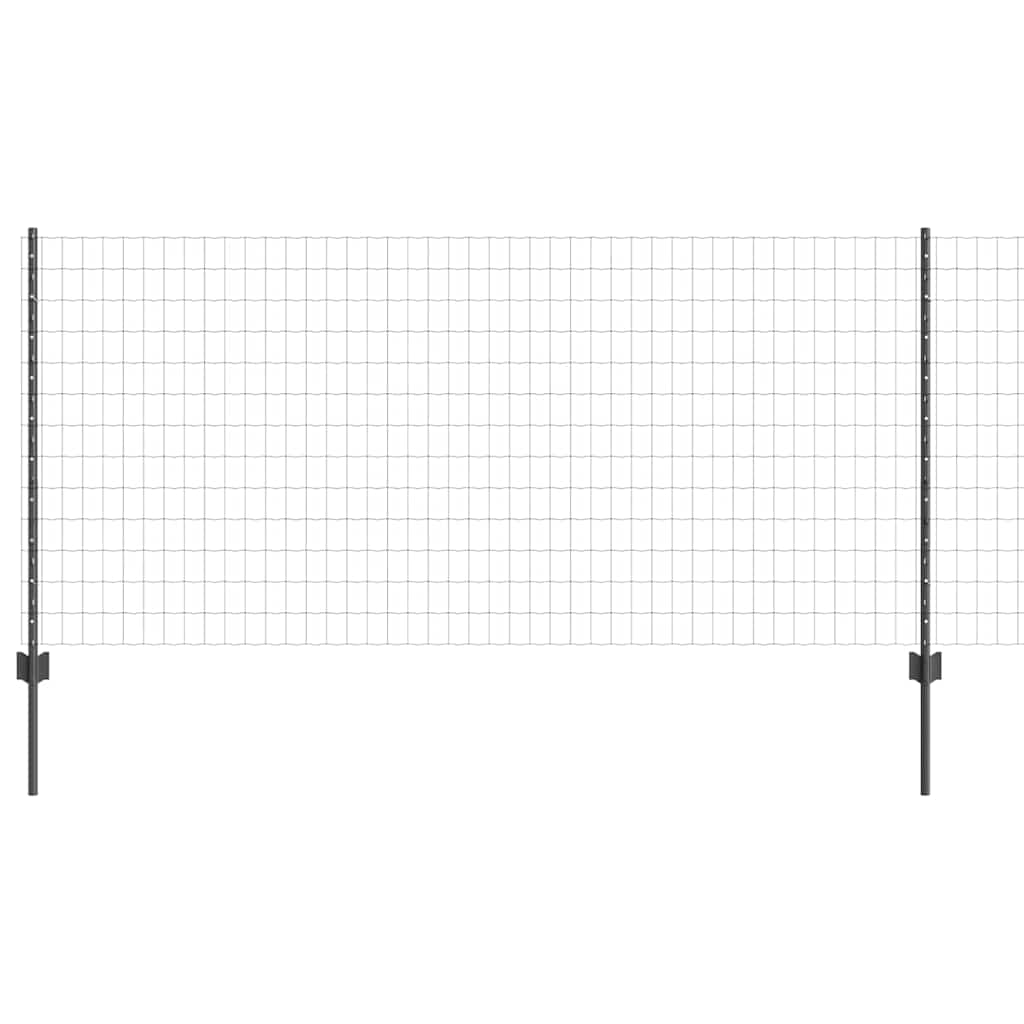 Valla vidaxl con poste gris 1 x 25 m acero y PVC