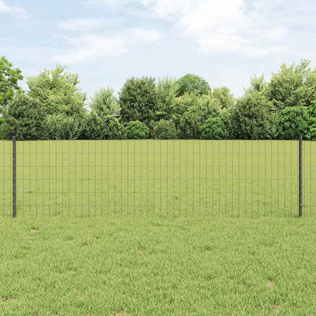 Valla vidaxl con poste gris 0,6 x 25 m acero y PVC