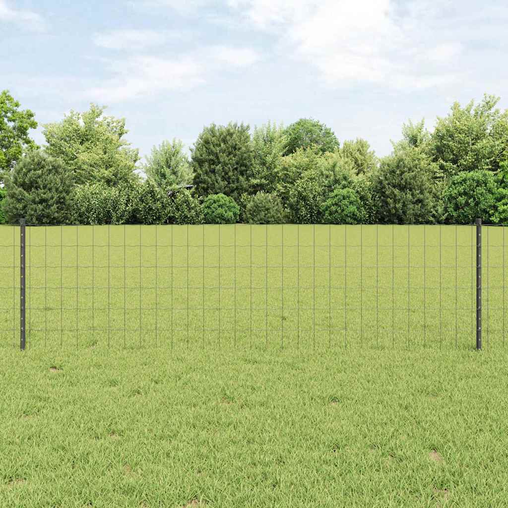 Valla vidaxl con poste gris 0,6 x 25 m acero y PVC