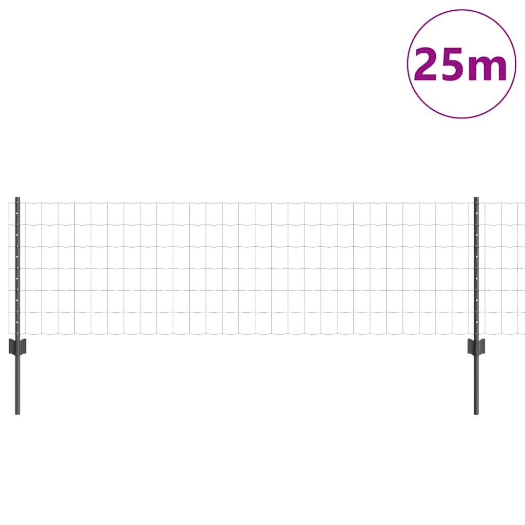 Valla vidaxl con poste gris 0,6 x 25 m acero y PVC