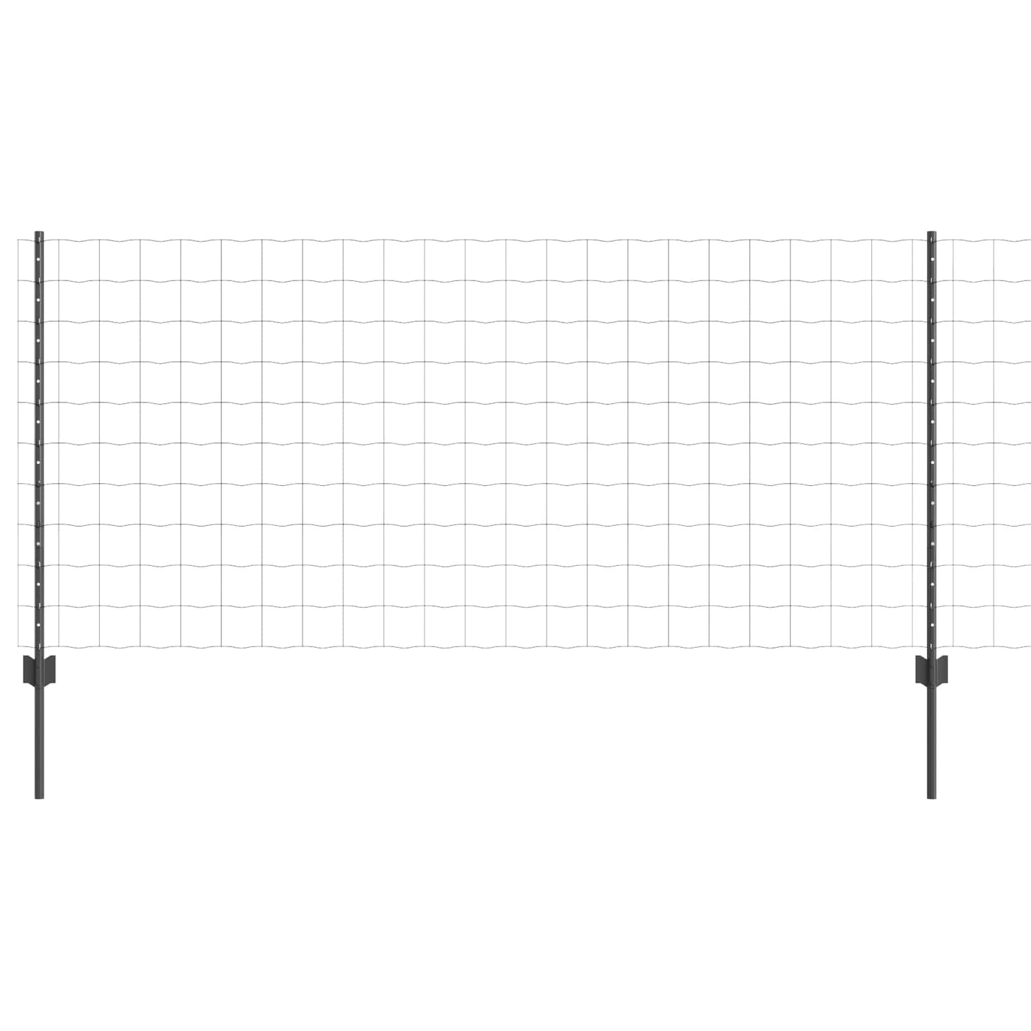 Valla vidaxxl con poste gris 1 x 25 m acero