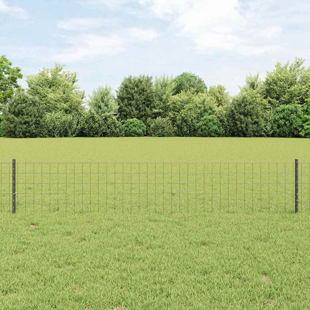 Valla vidaxl con poste gris 0,4 x 10 m acero y PVC