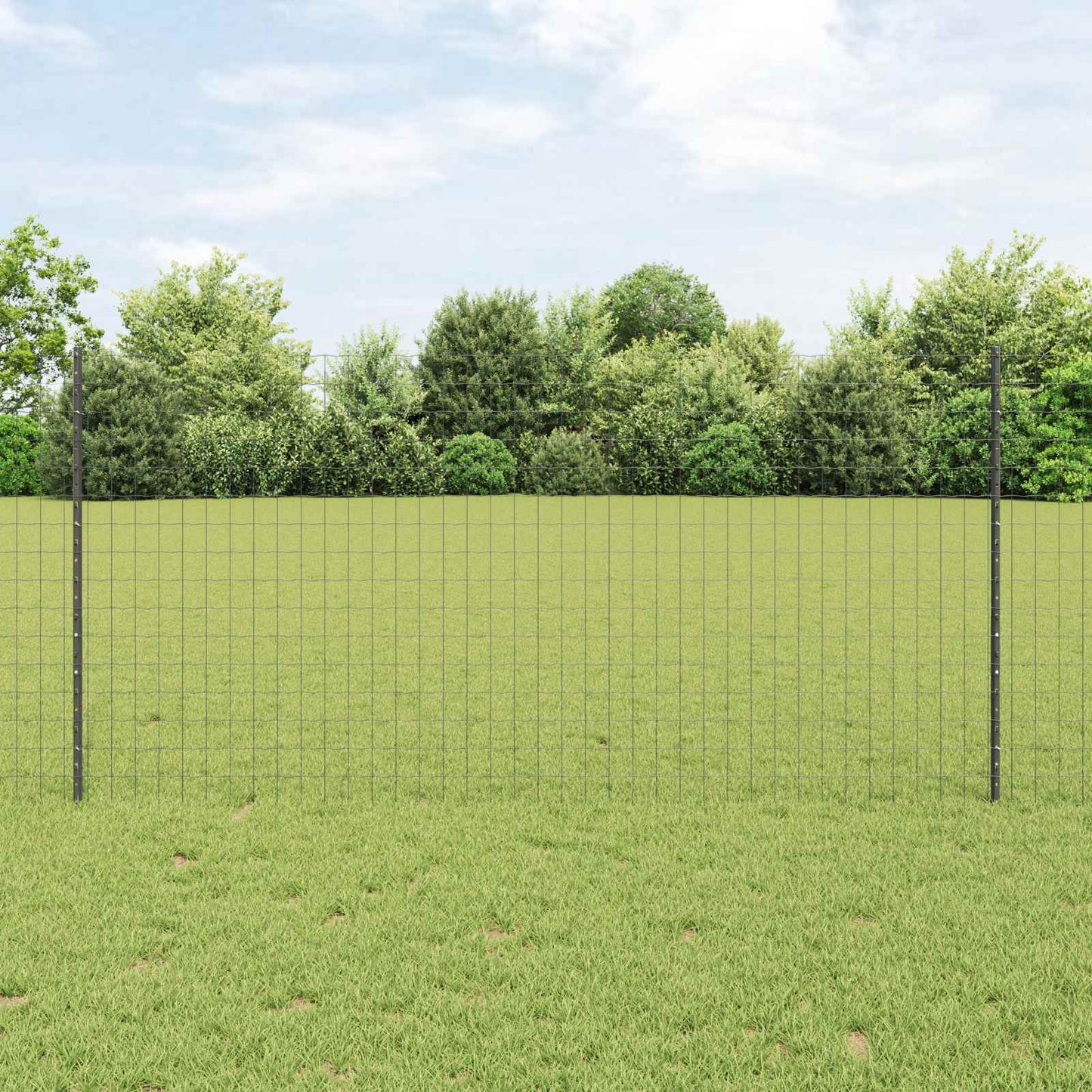 Valla vidaxxl con poste acero gris 1,2 x 10 m