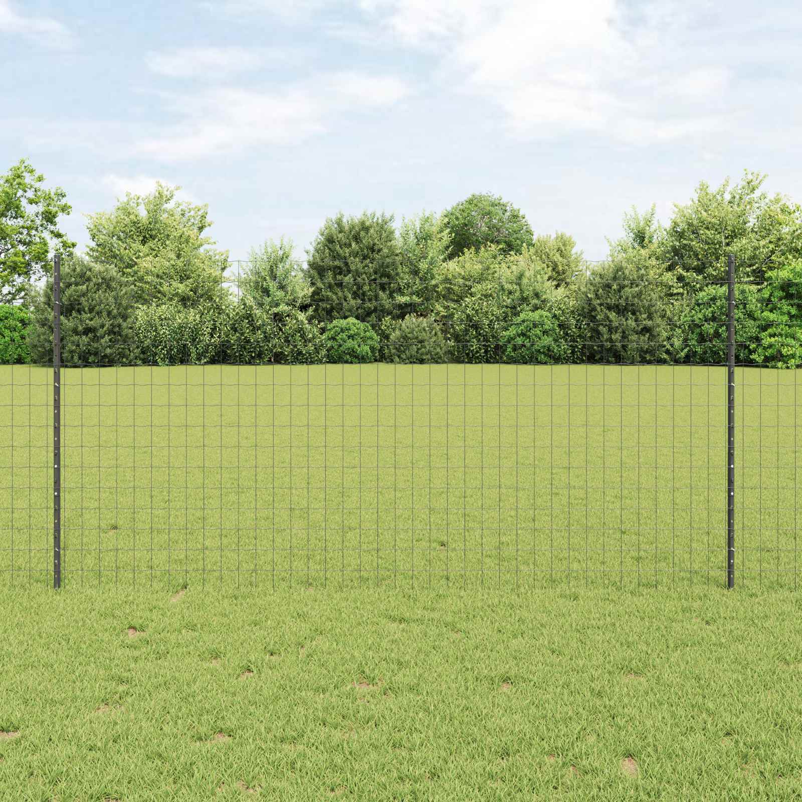 Valla vidaxxl con poste acero gris 1,2 x 10 m