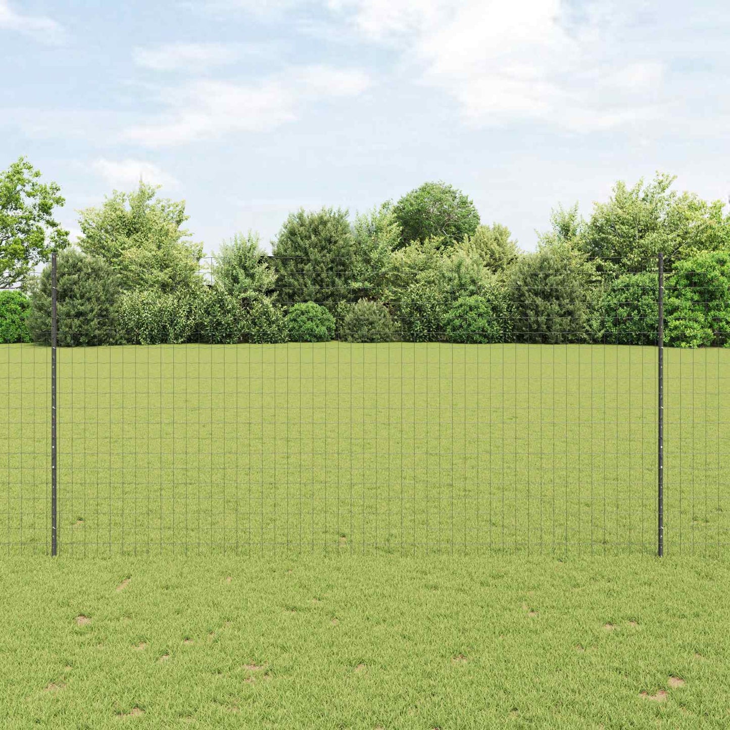 Valla vidaxl con poste acero gris 1,5 x 10 m