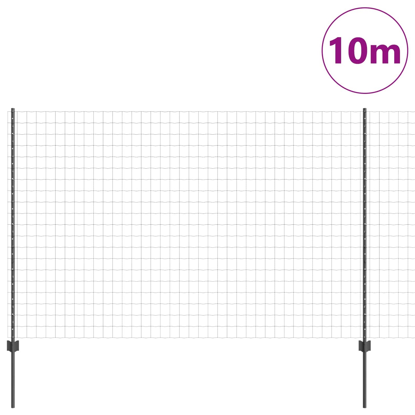 Valla vidaxl con poste acero gris 1,5 x 10 m