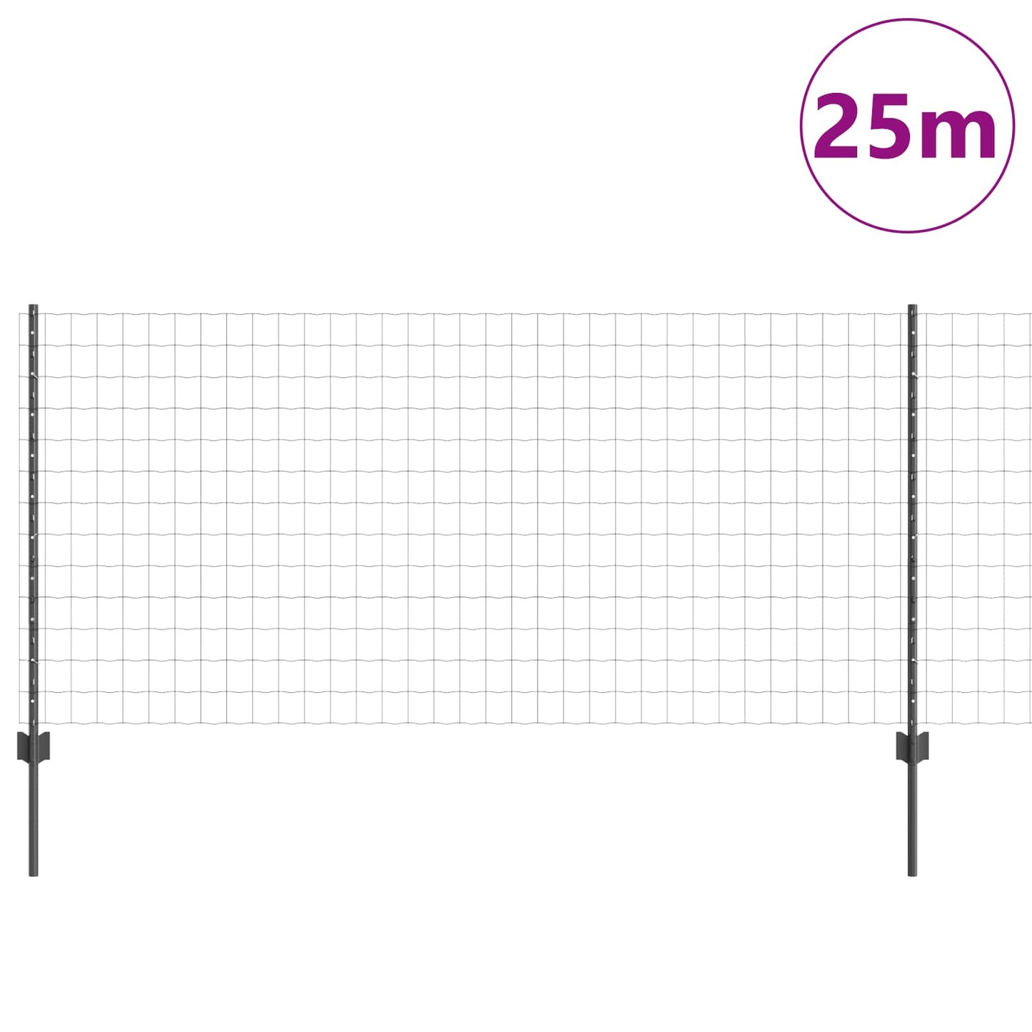Valla vidaxxl con poste gris 1 x 25 m acero