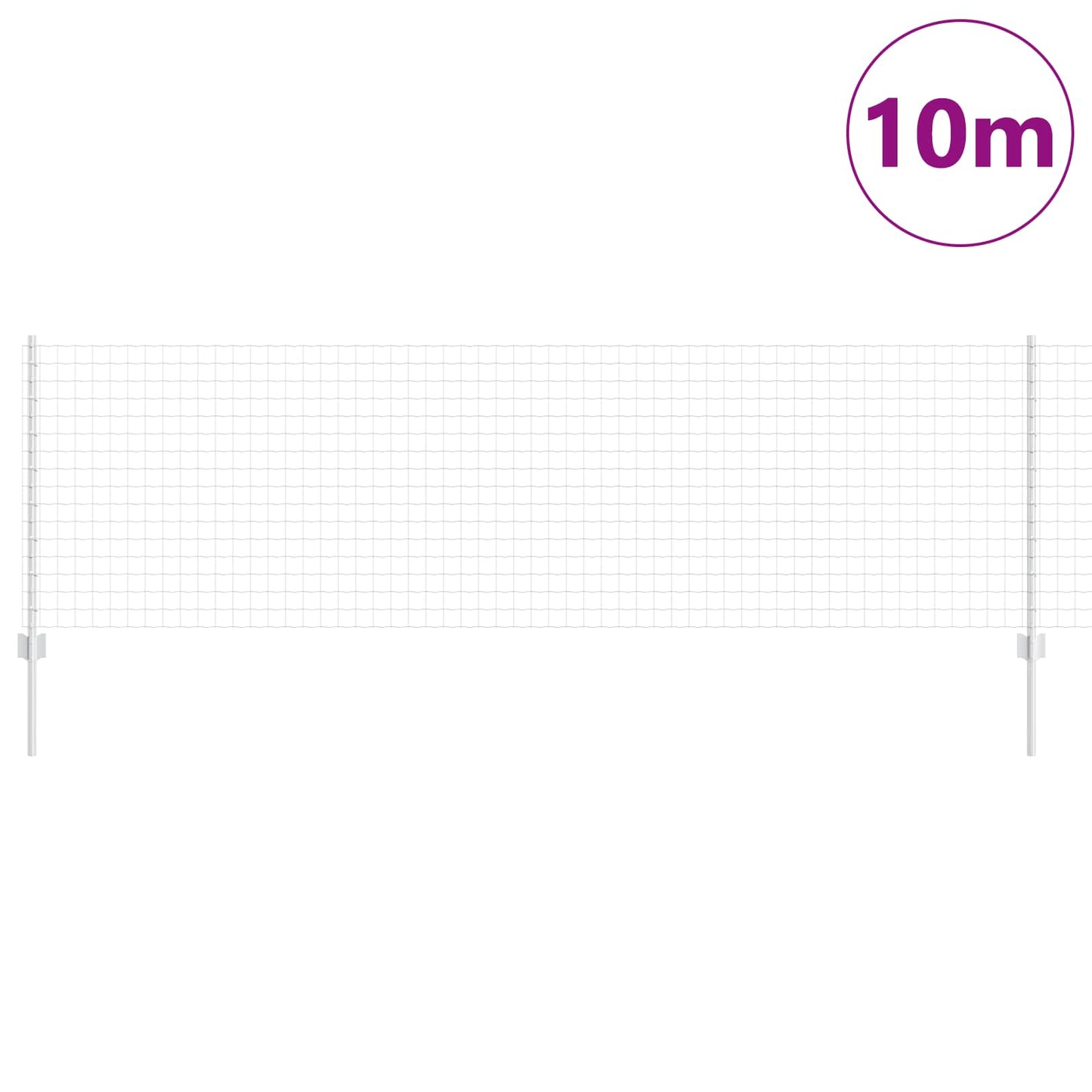 Valla vidaxxl con poste plata 0,8 x 10 m acero