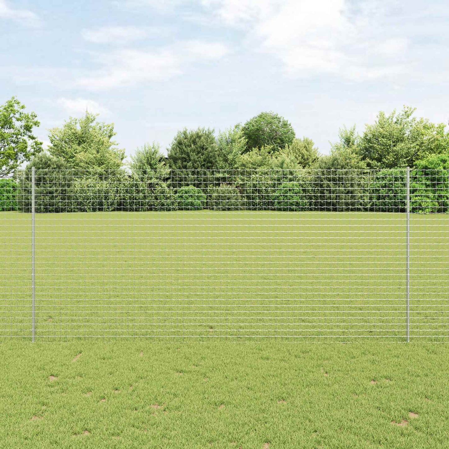 Valla vidaxxl con poste plata 1,4 x 10 m acero