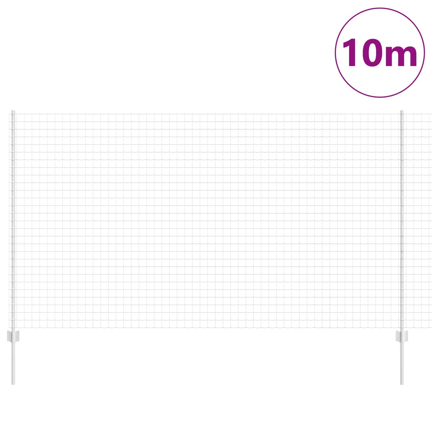 Valla vidaxxl con poste plata 1,4 x 10 m acero