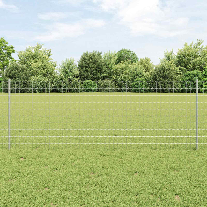 Valla vidaxxl con poste plata 0,8 x 10 m acero