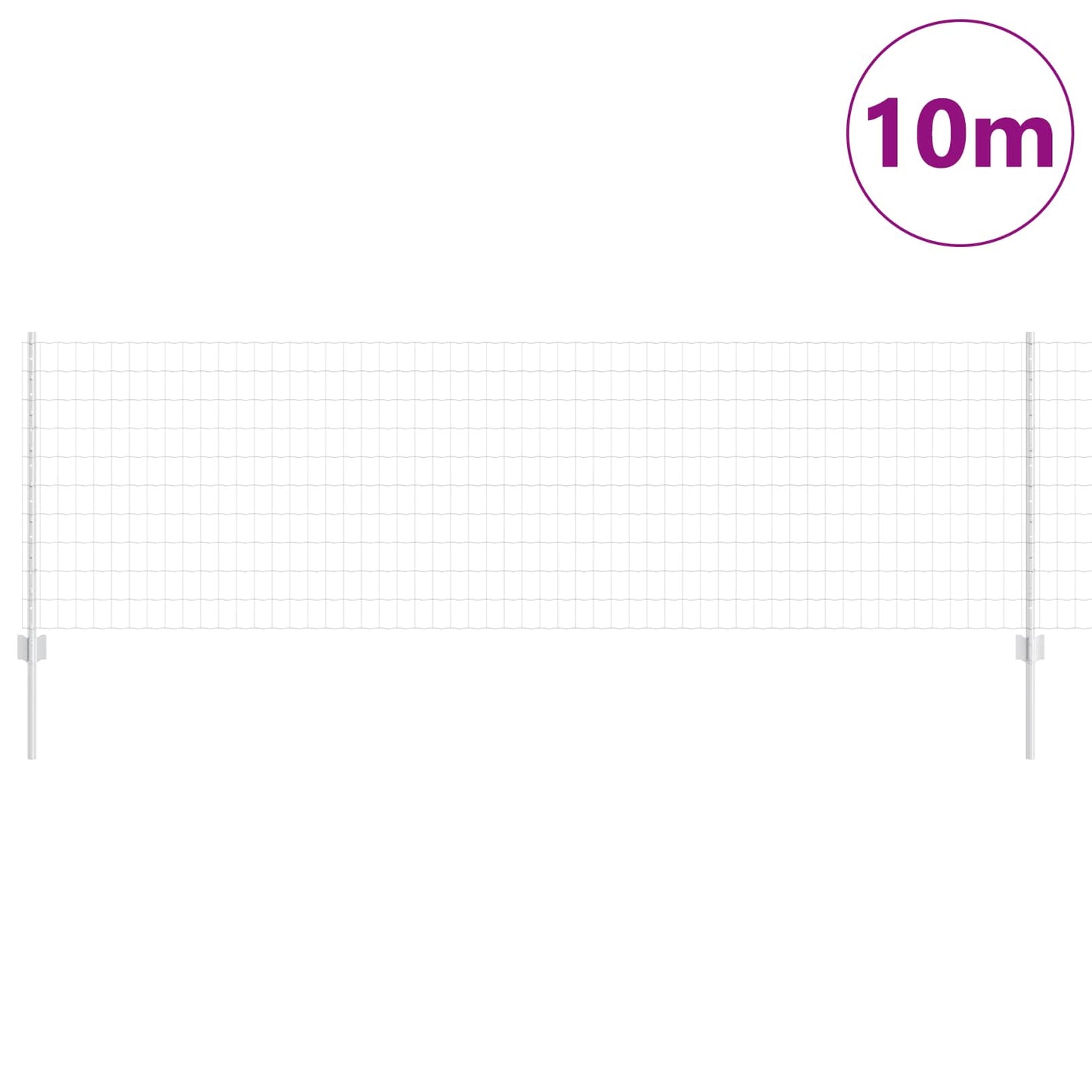 Valla vidaxxl con poste plata 0,8 x 10 m acero