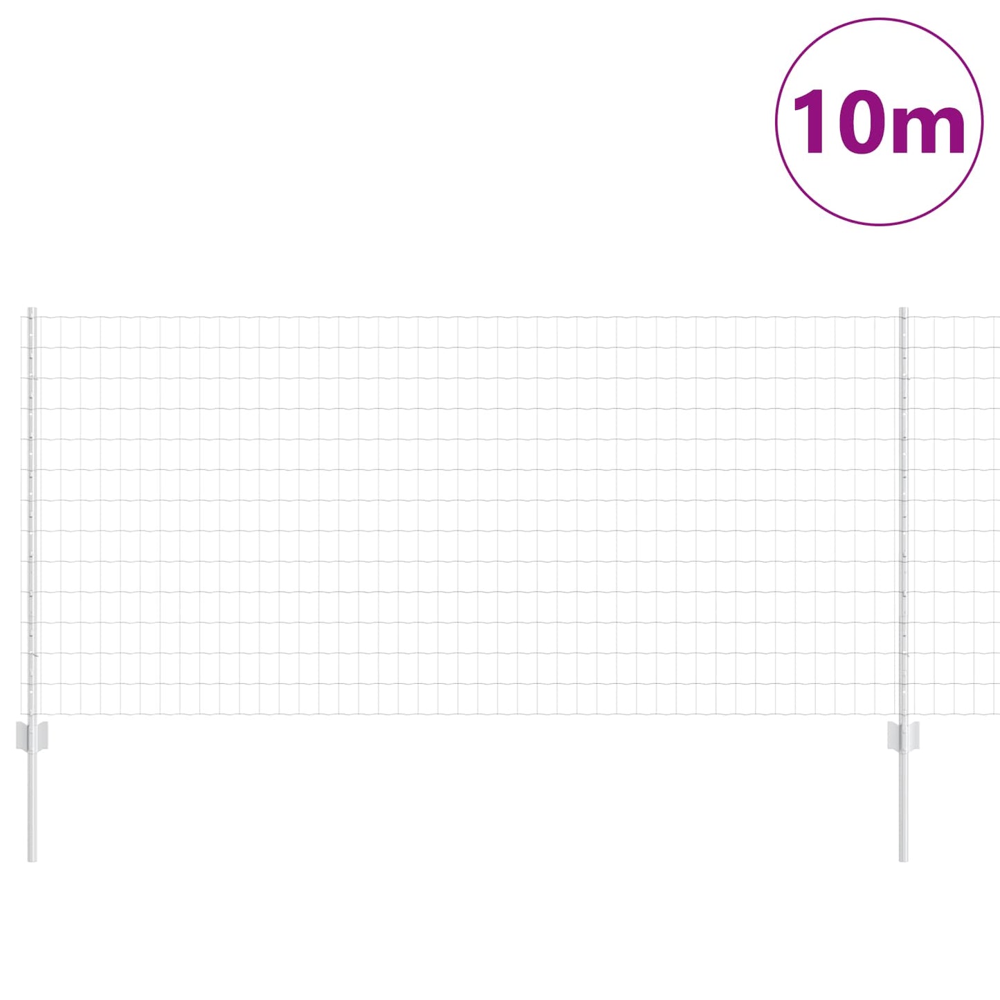 Valla vidaxxl con poste plata 1 x 10 m acero