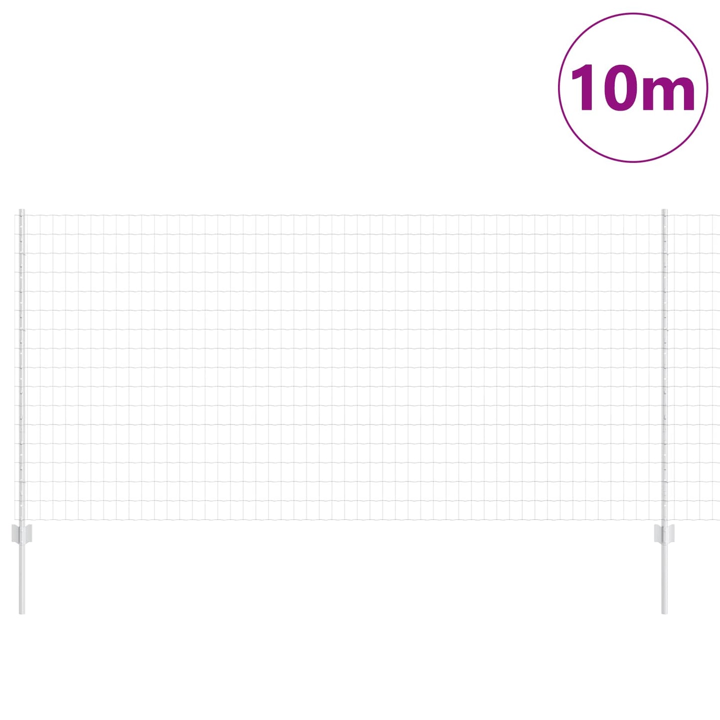 Valla vidaxxl con poste plata 1,2 x 10 m acero