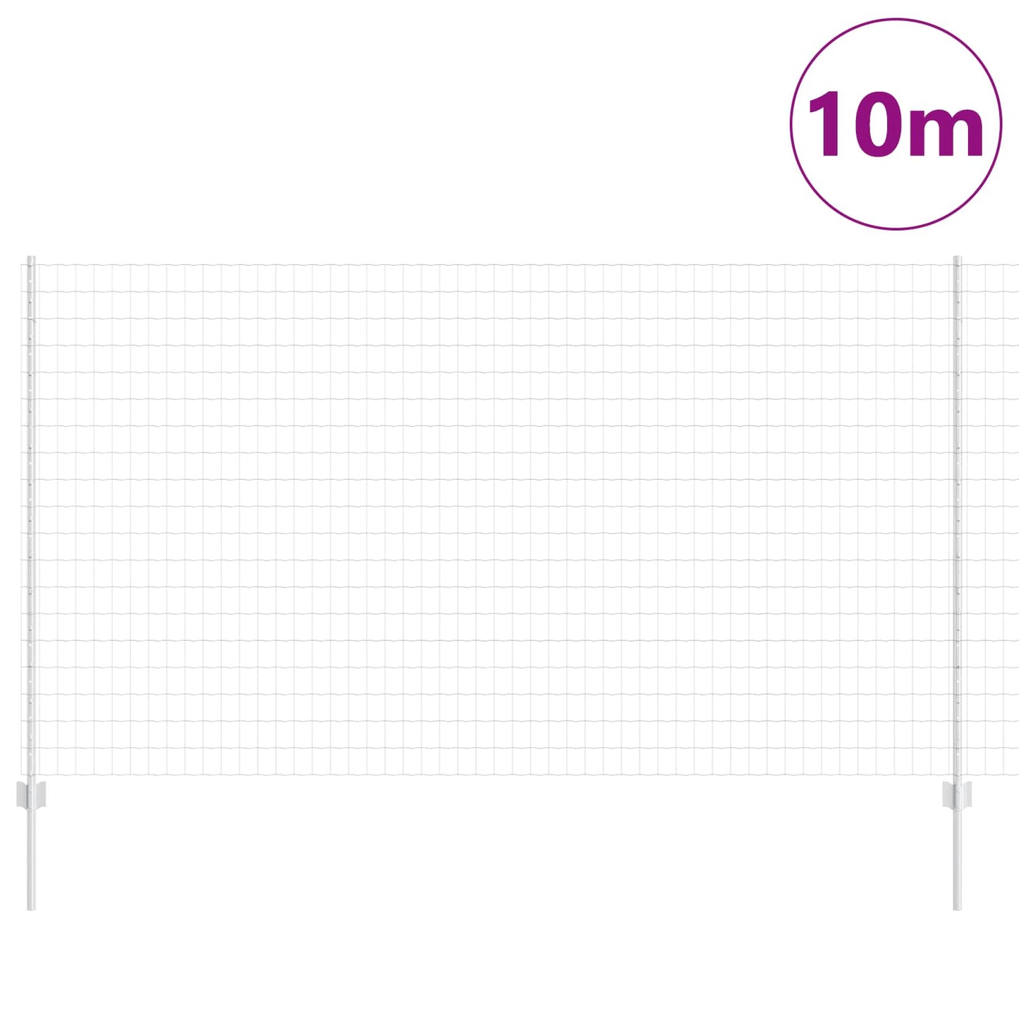 Valla vidaxxl con poste plata 1,4 x 10 m acero