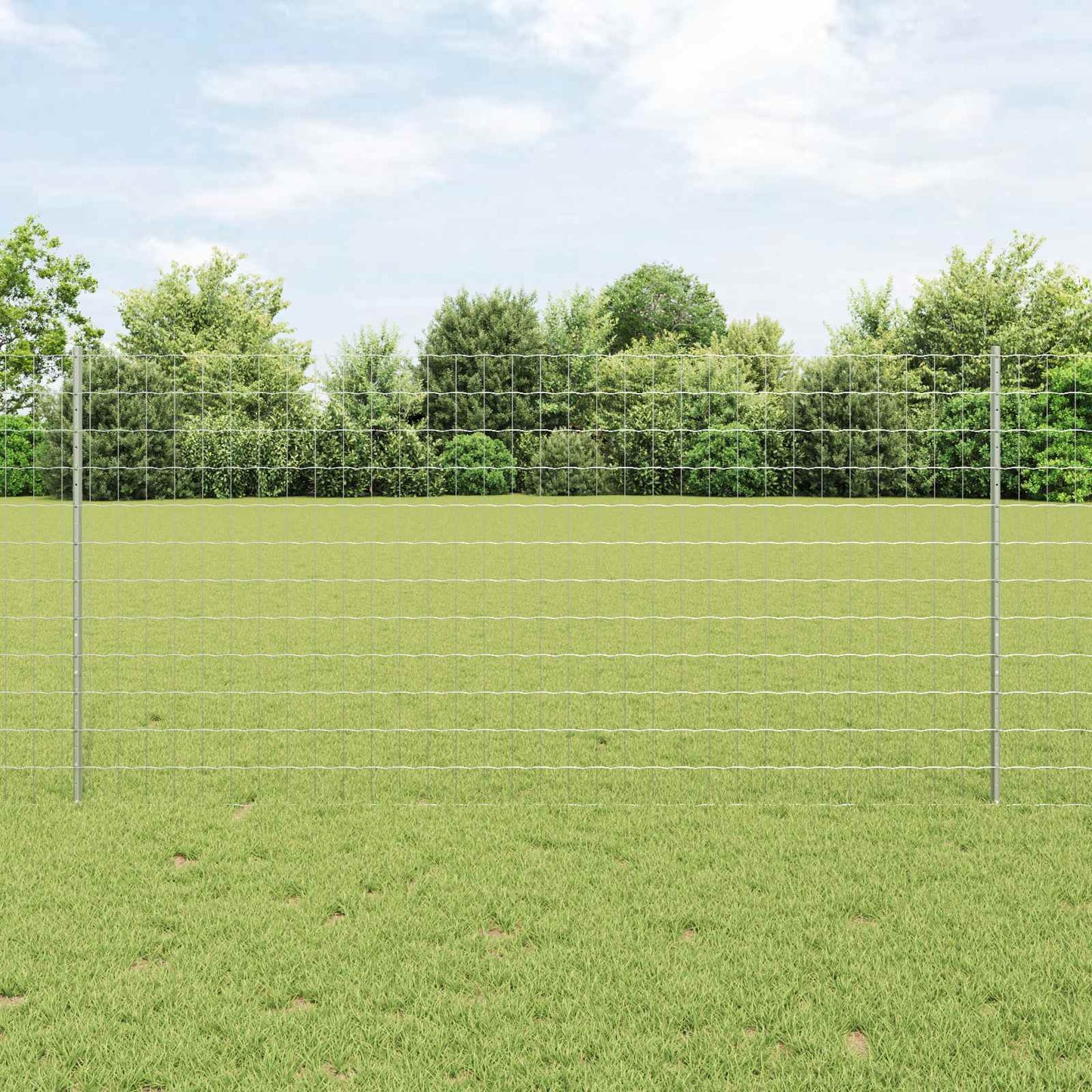 Valla vidaxxl con poste plata 1,2 x 10 m acero