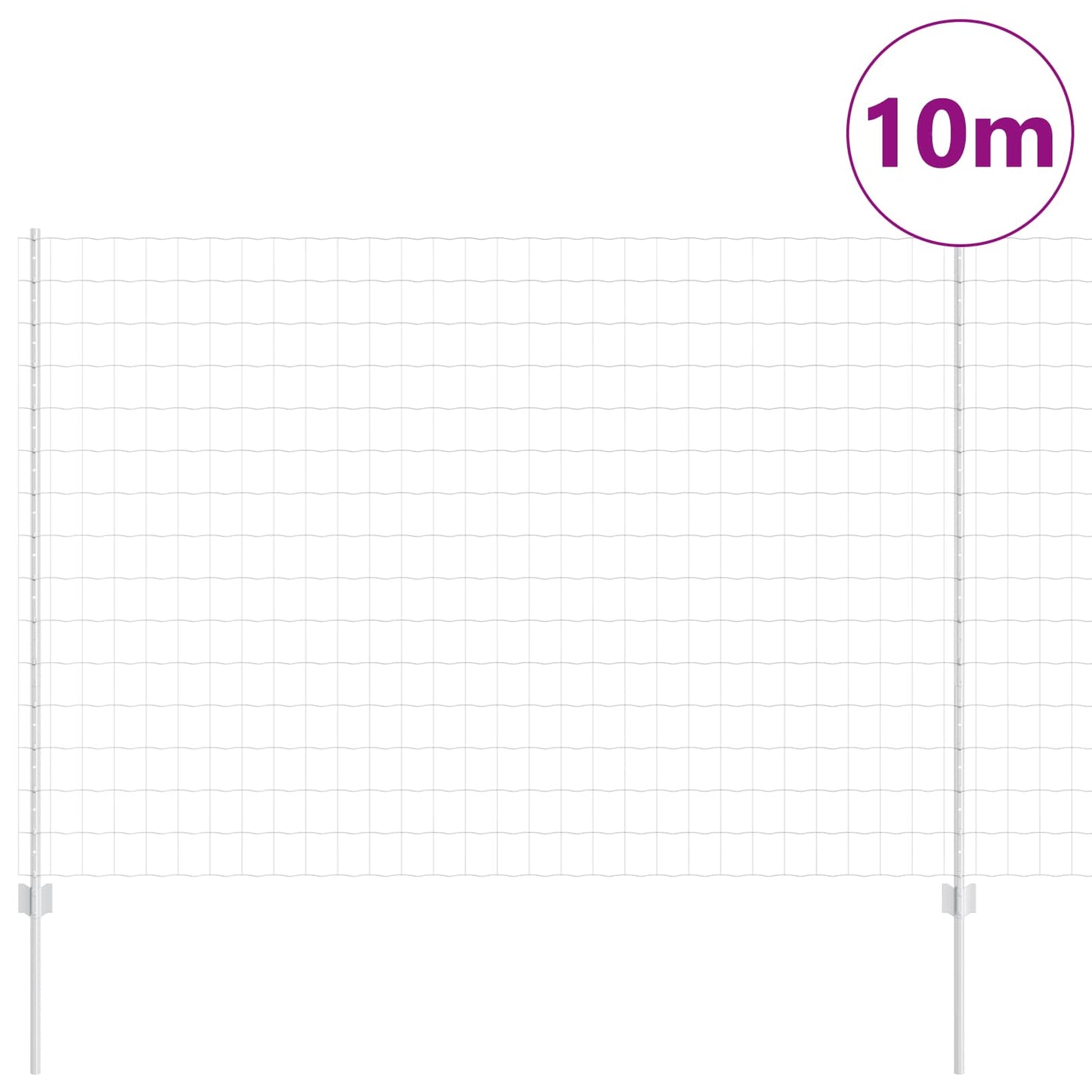 Valla vidaxl con poste plata 1,5 x 10 m acero