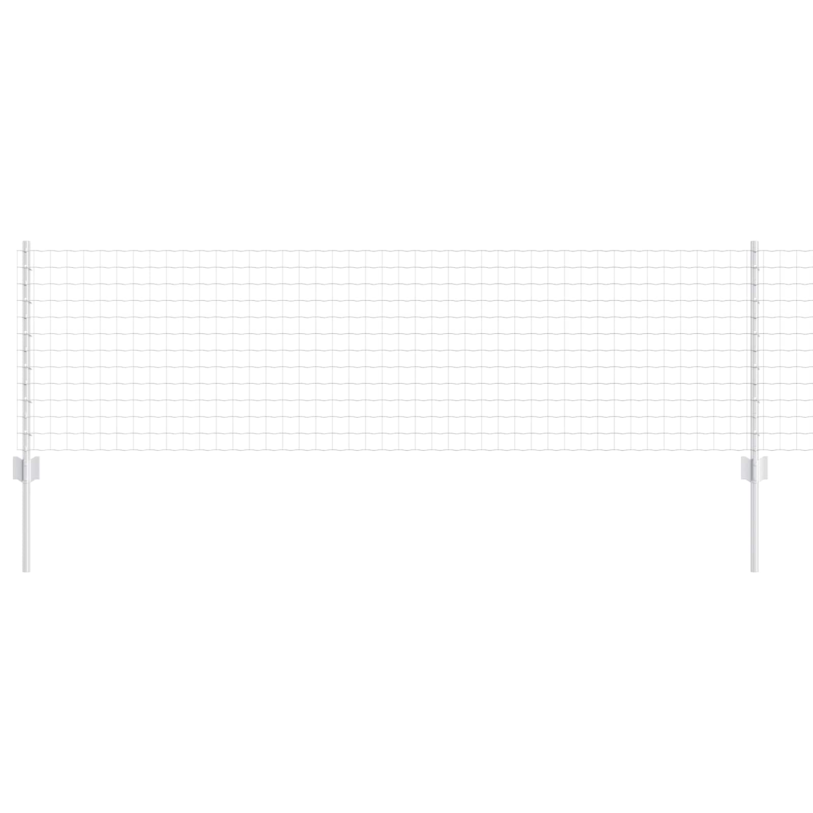 Vidaxl hek met paal zilver 0,6 x 25 m staal