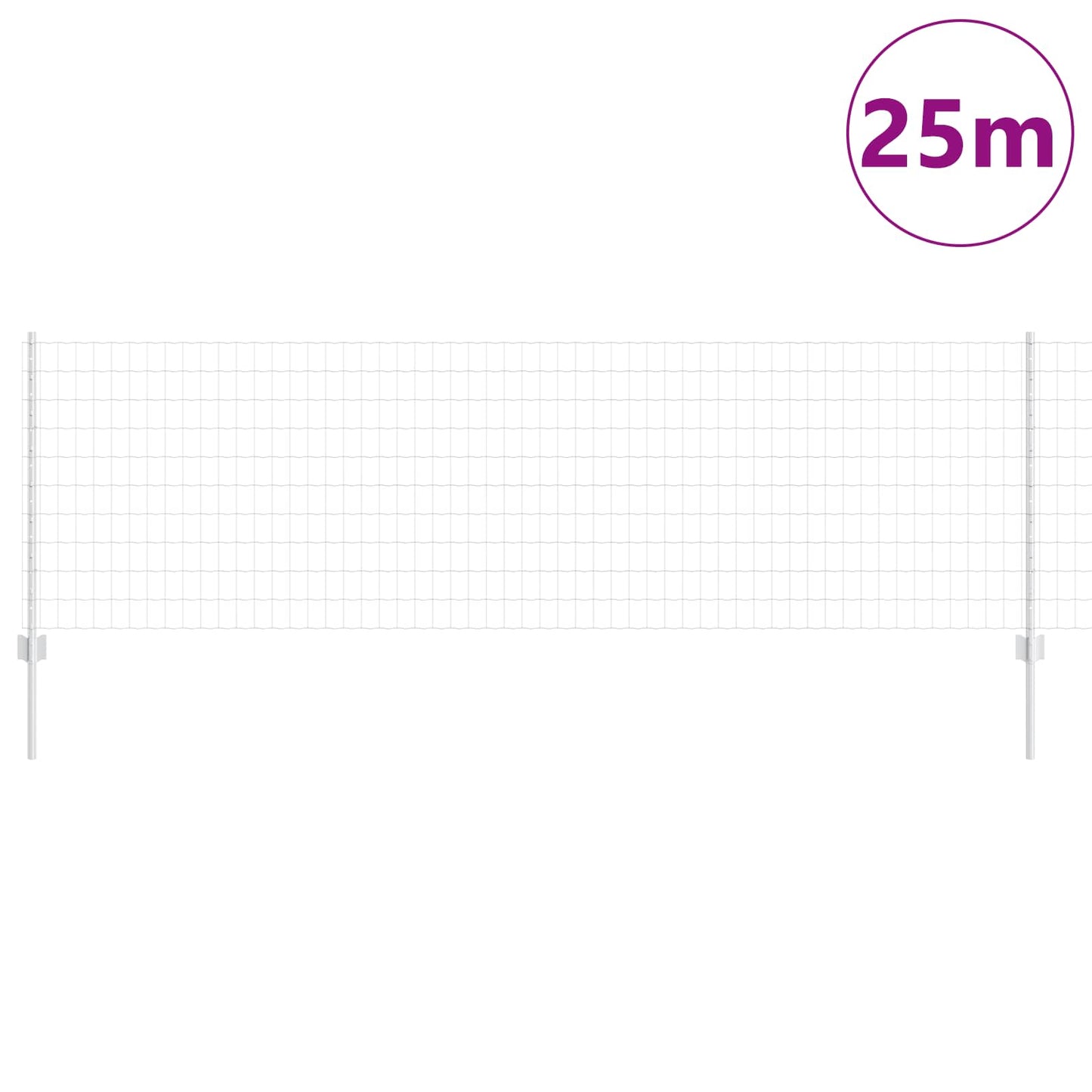 Valla vidaxxl con poste plata 0,8 x 25 m acero
