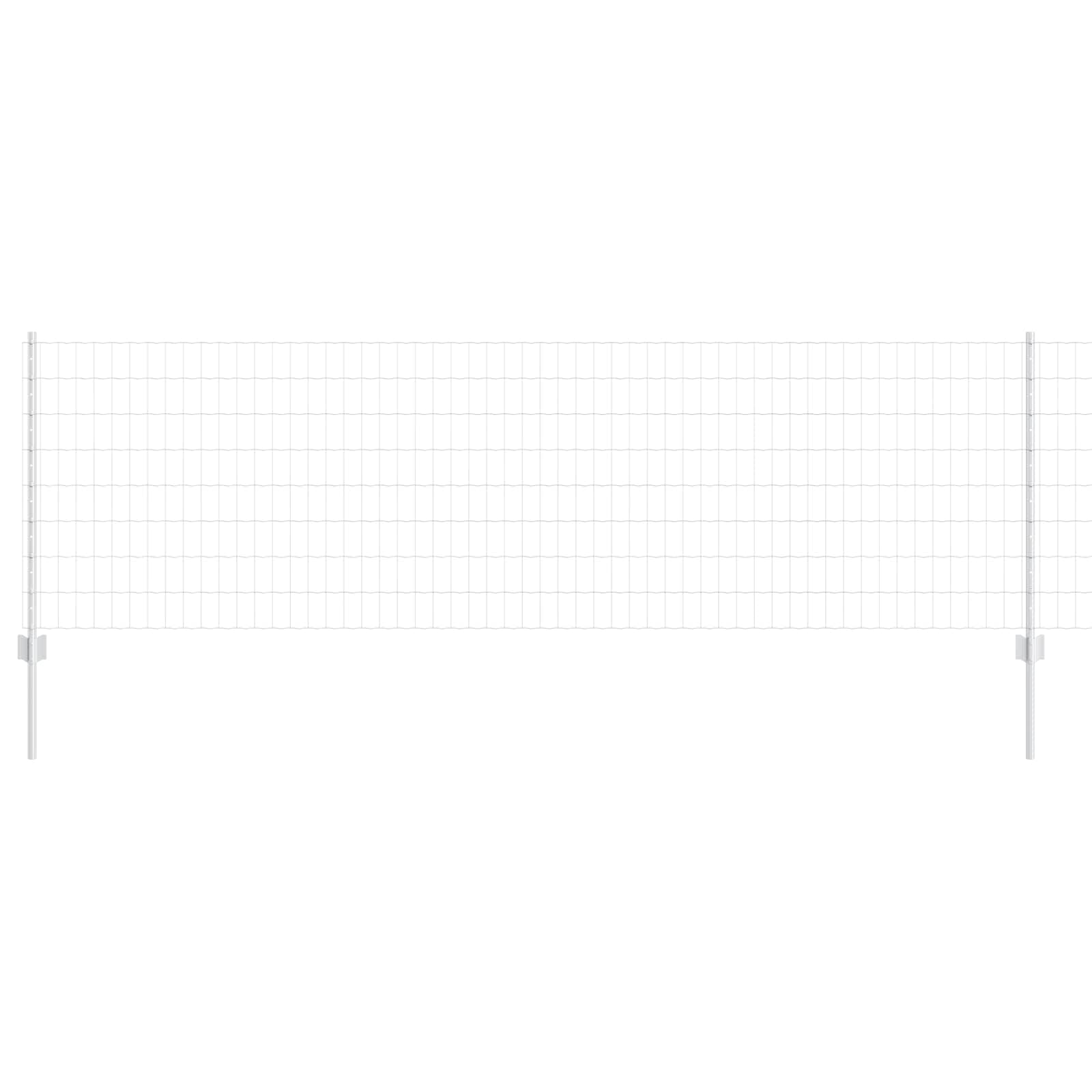 Vidaxl hek met paal zilver 0,8 x 25 m staal