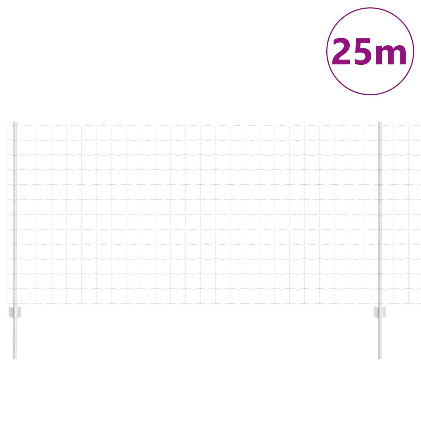 Valla vidaxxl con poste plata 1,2 x 25 m acero