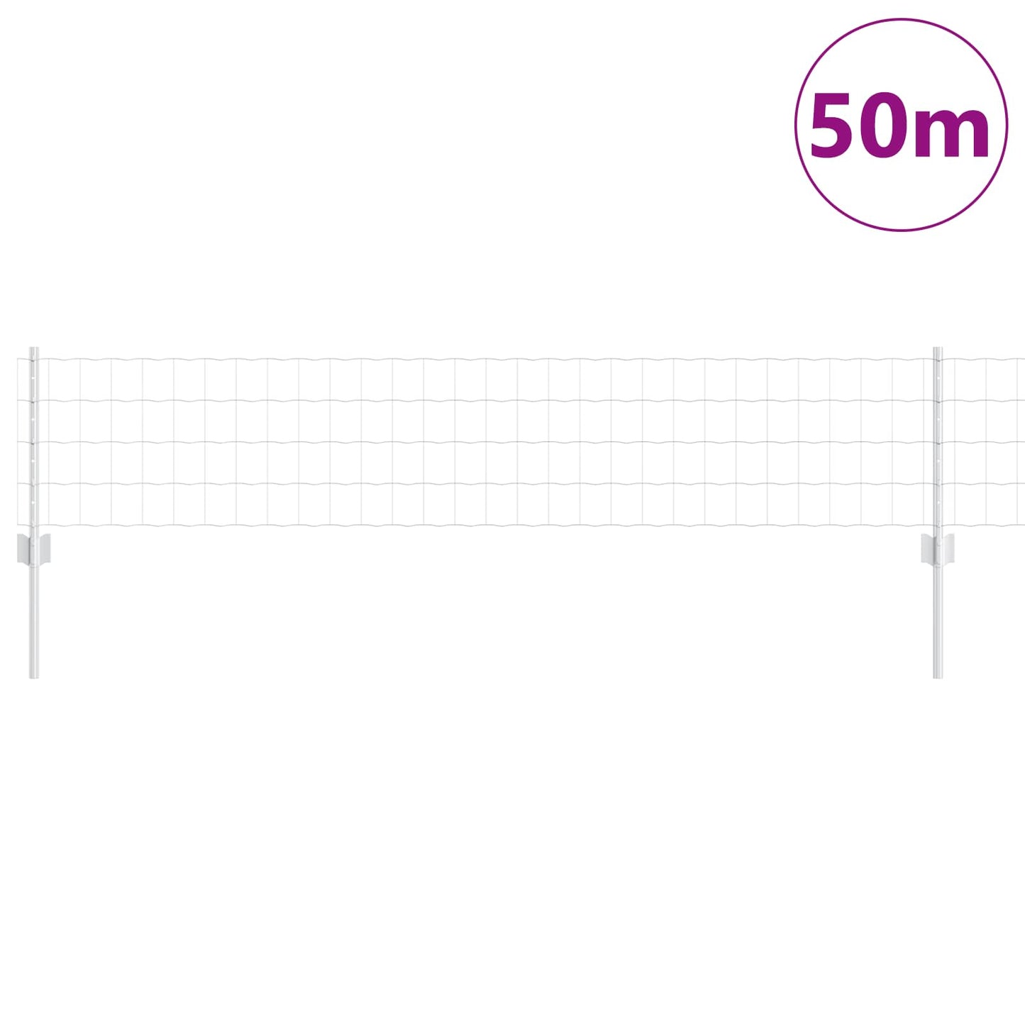 Recinzione Vidaxxl con palo argento 0,4 x 50 m in acciaio