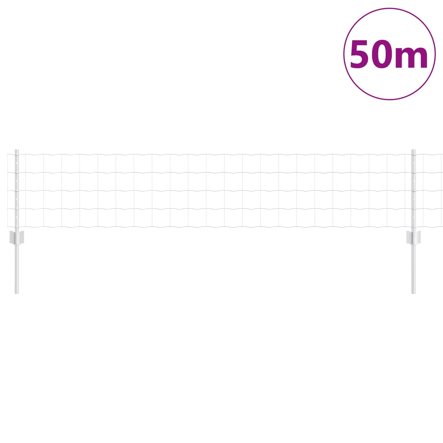 Valla vidaxxl con poste plata 0,4 x 50 m acero
