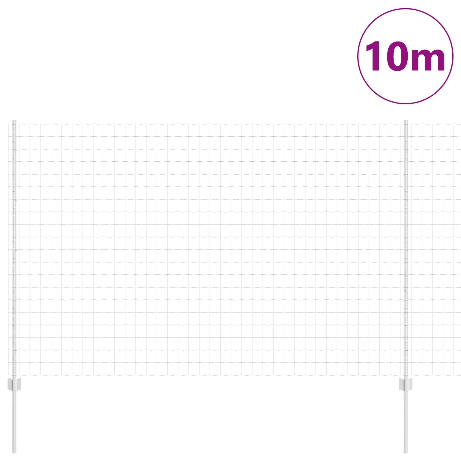 Valla vidaxxl con poste plata 1,6 x 10 m acero