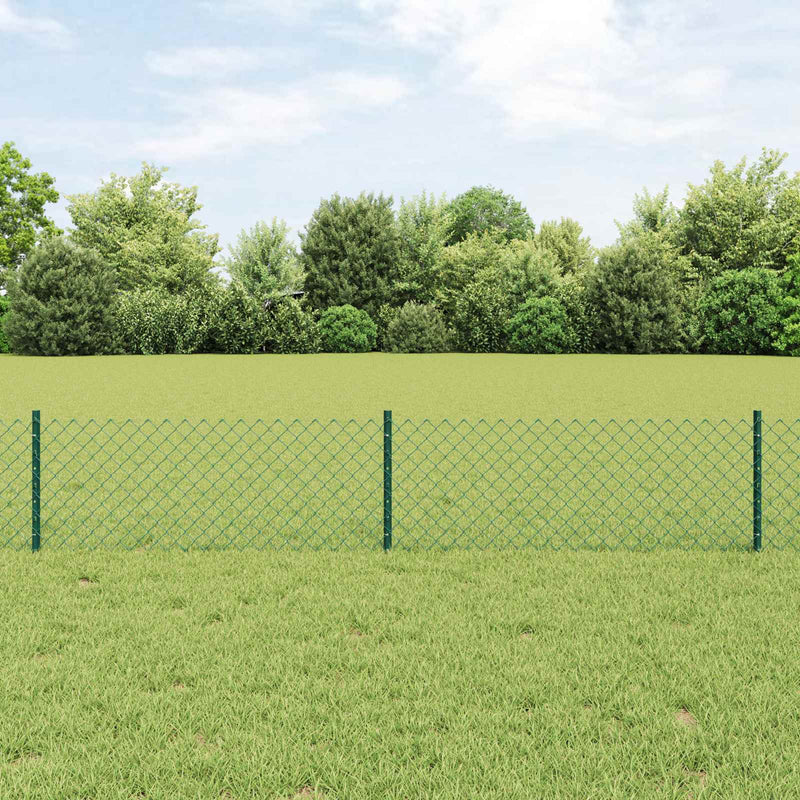 Valla vidaxxl con poste verde 0,4 x 10 m acero y PVC