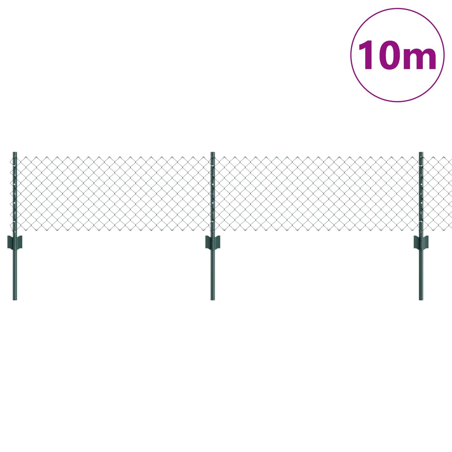 Valla vidaxxl con poste verde 0,4 x 10 m acero y PVC