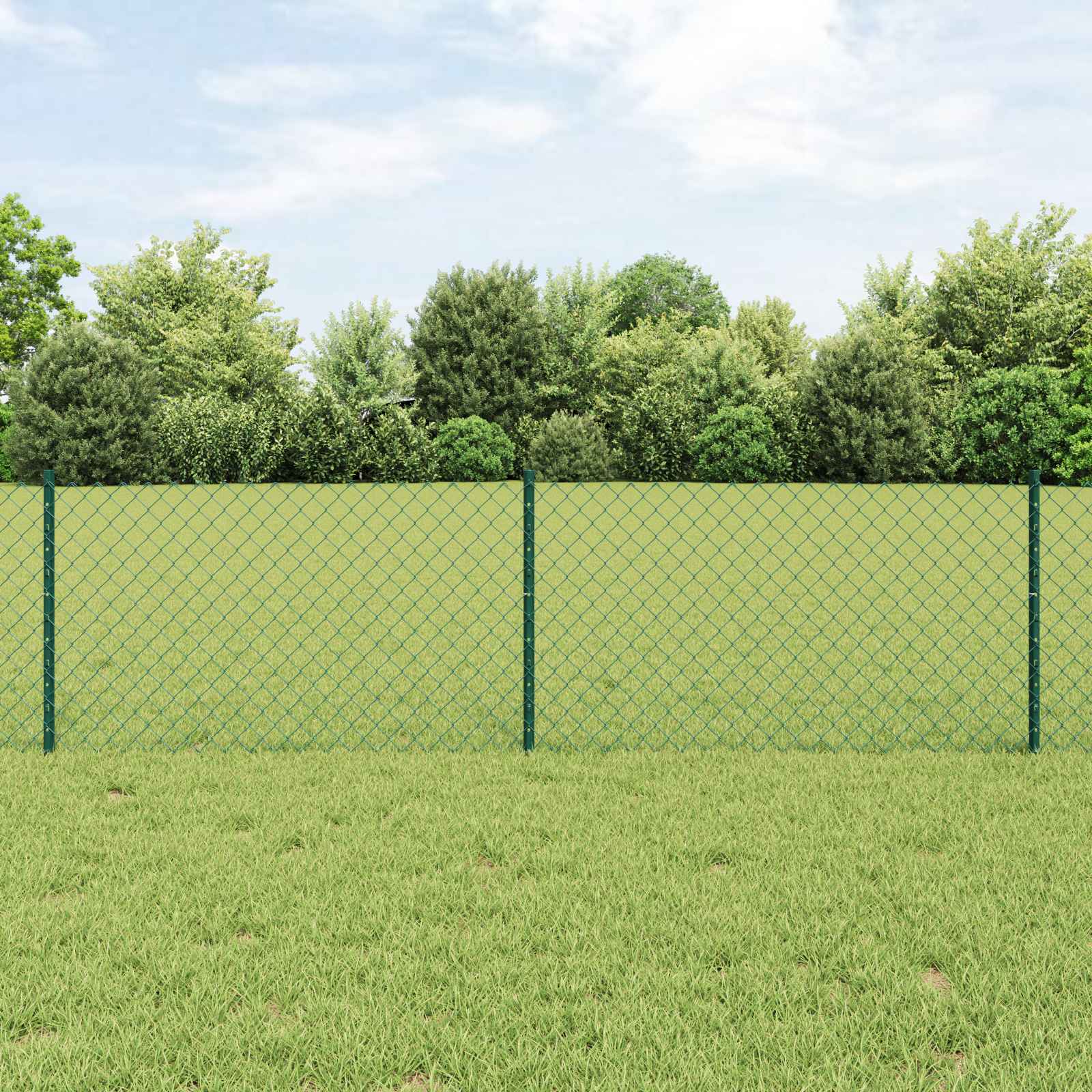 Valla vidaxxl con poste verde 0,6 x 10 m acero y PVC