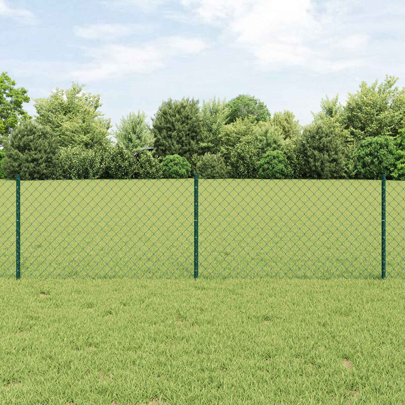 Valla vidaxxl con poste verde 0,6 x 10 m acero y PVC