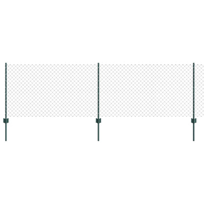Valla vidaxl con poste verde 0,8 x 10 m acero y PVC