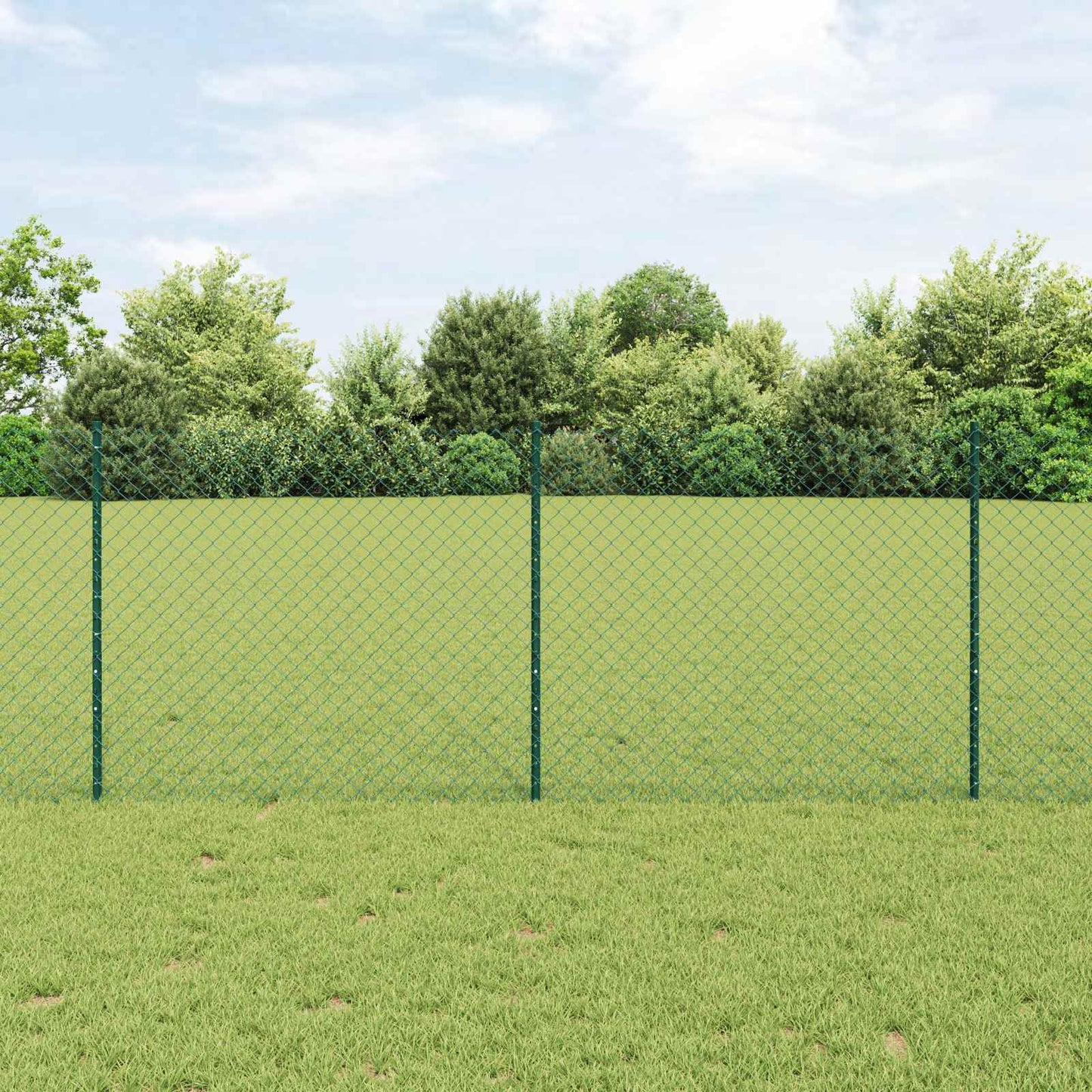 Valla vidaxxl con poste verde 1 x 10 m acero y PVC