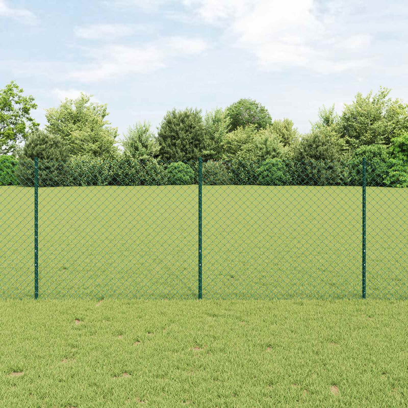 Valla vidaxxl con poste verde 1 x 10 m acero y PVC
