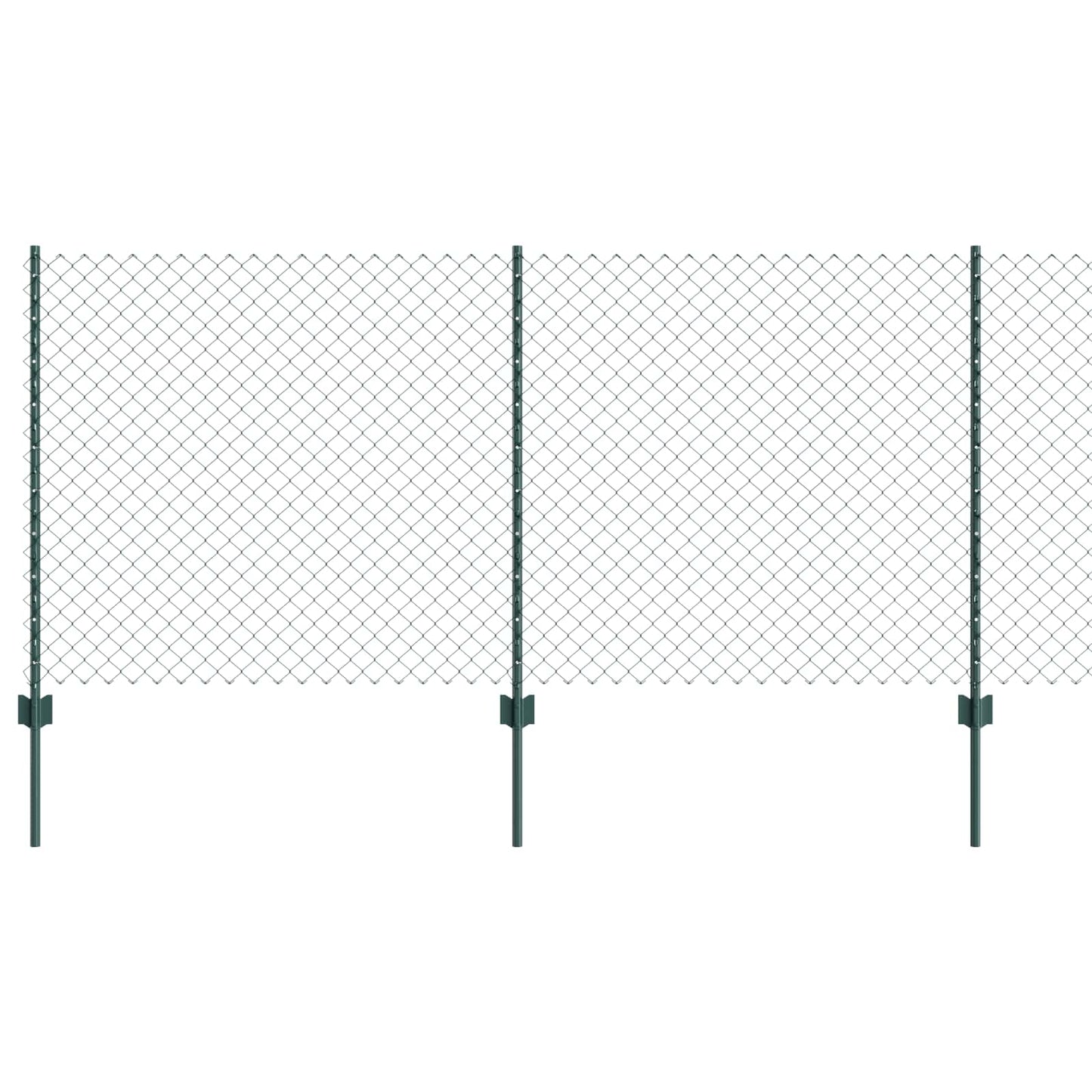 Valla vidaxxl con poste verde 1 x 10 m acero y PVC