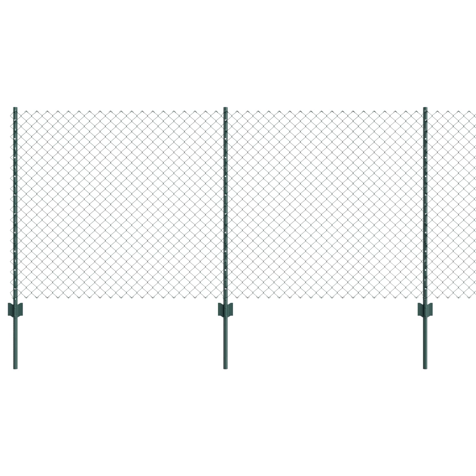 Valla vidaxxl con poste verde 1 x 10 m acero y PVC