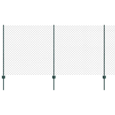 Valla vidaxxl con poste verde 1,2 x 10 m acero y PVC