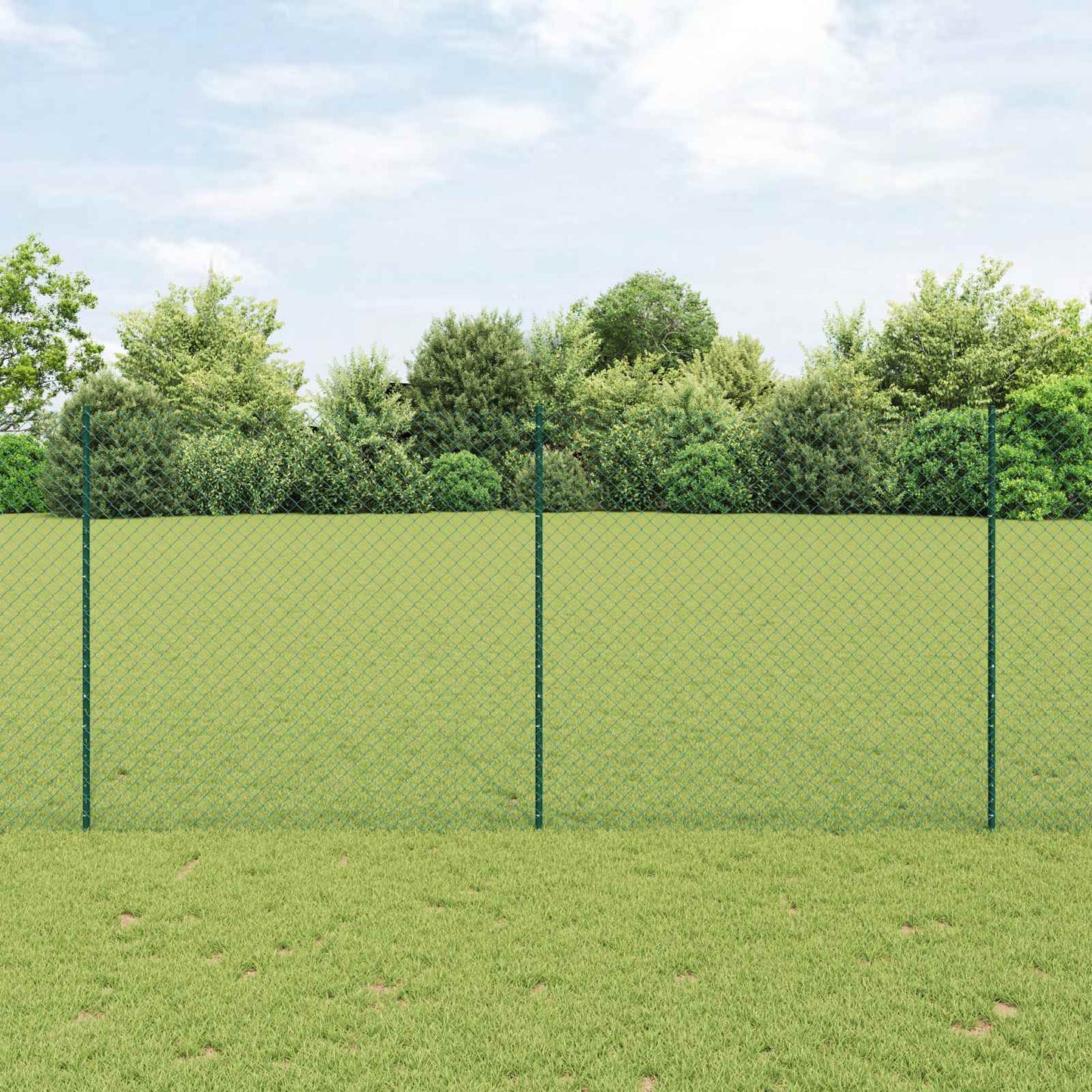 Valla vidaxxl con poste verde 1,4 x 10 m acero y PVC