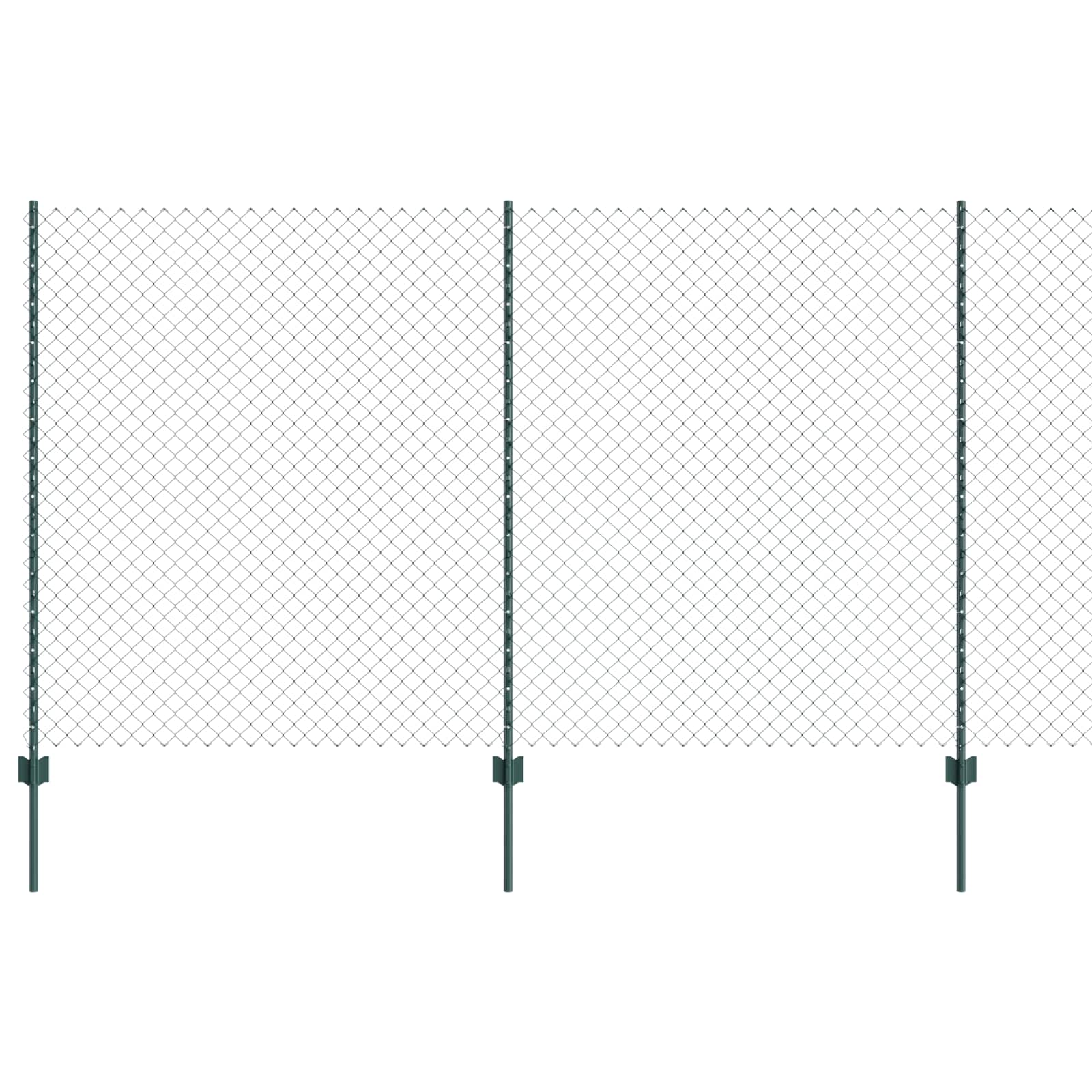 Valla vidaxxl con poste verde 1,4 x 10 m acero y PVC