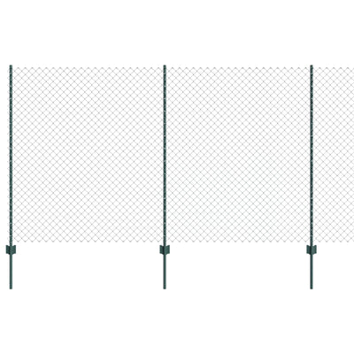 Valla vidaxxl con poste verde 1,4 x 10 m acero y PVC