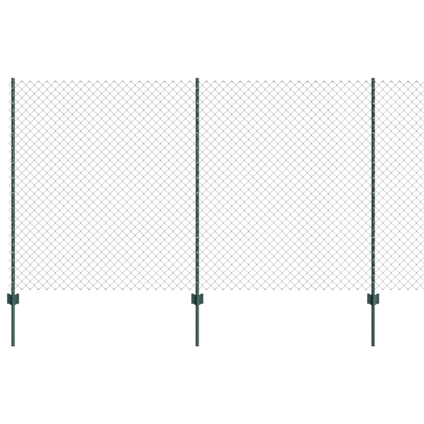 Valla vidaxxl con poste verde 1,4 x 10 m acero y PVC