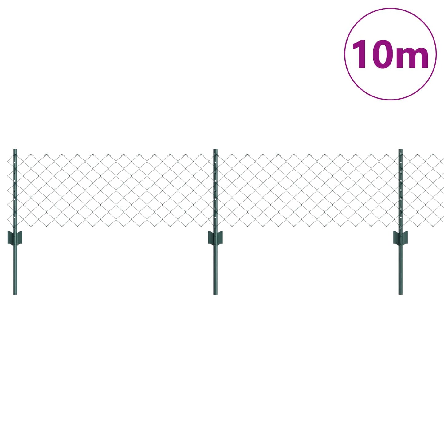 Valla vidaxxl con poste verde 0,4 x 10 m acero y PVC