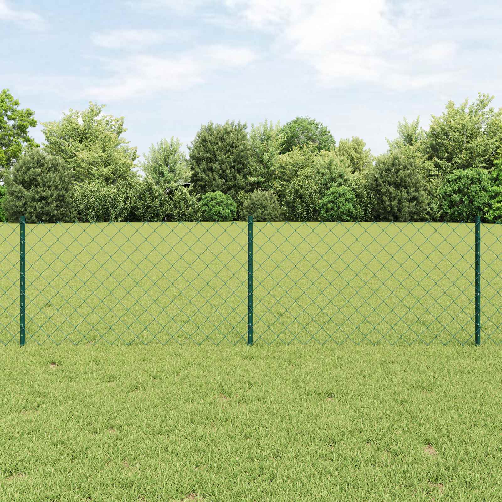 Valla vidaxxl con poste verde 0,6 x 10 m acero y PVC