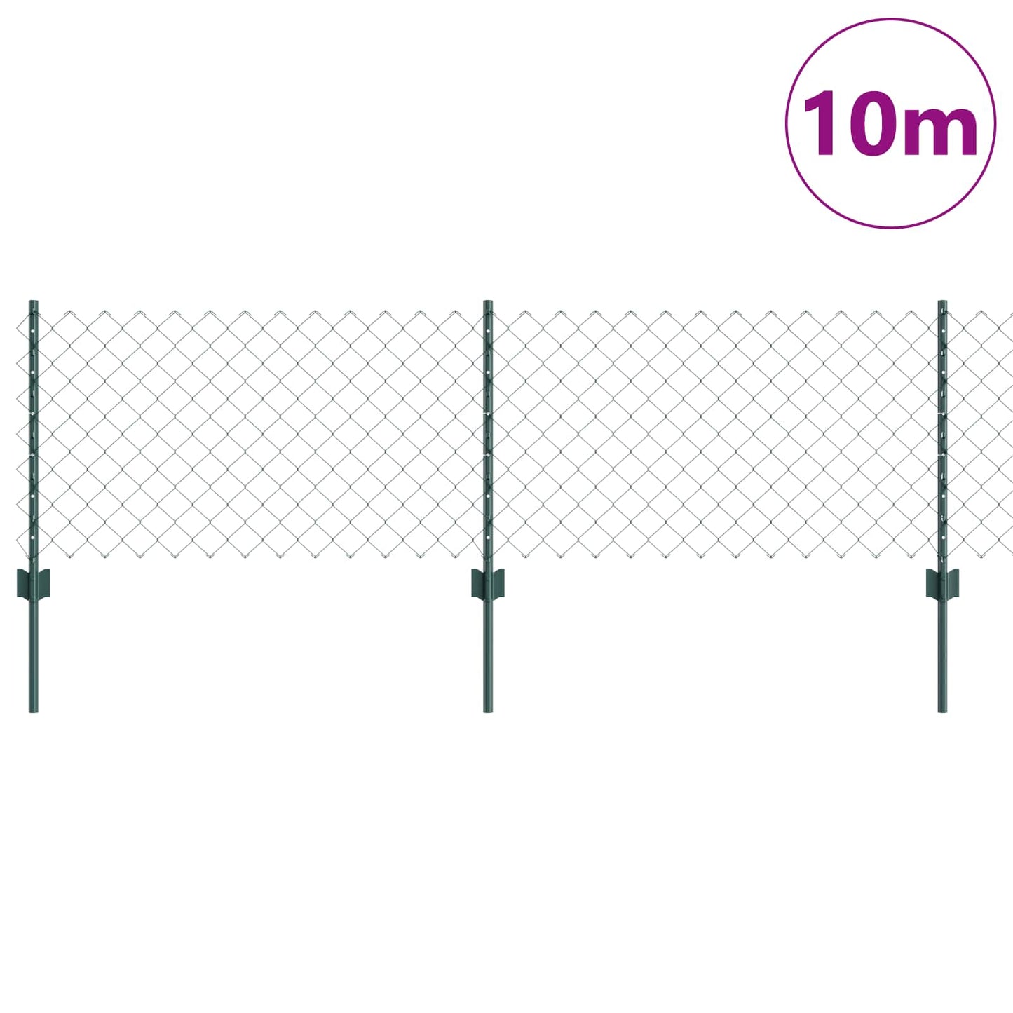 Valla vidaxxl con poste verde 0,6 x 10 m acero y PVC
