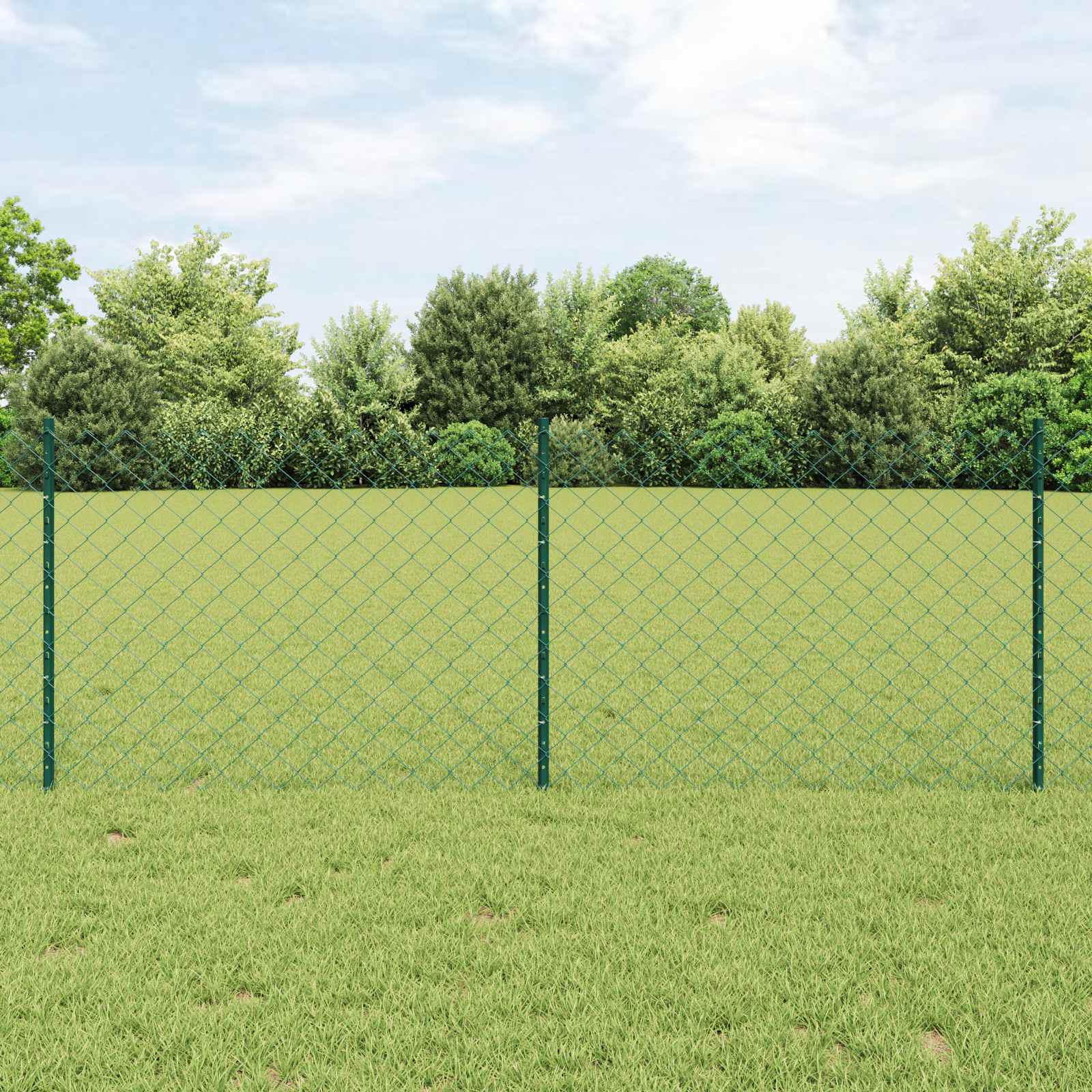 Valla vidaxl con poste verde 0,8 x 10 m acero y PVC